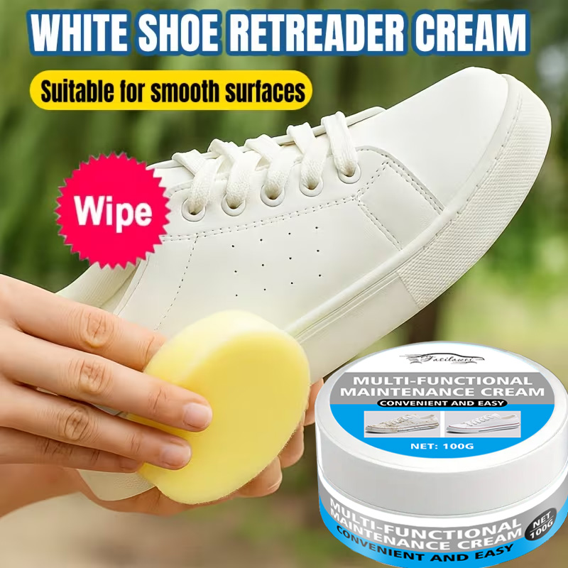 Leather Shoe Polish - Отбеливающий крем для обуви с губкой: